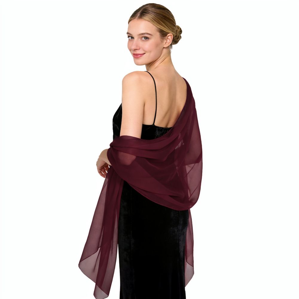 Stole Wedding Shawl - Elegant Chiffon Scarf Wrap For Evening
