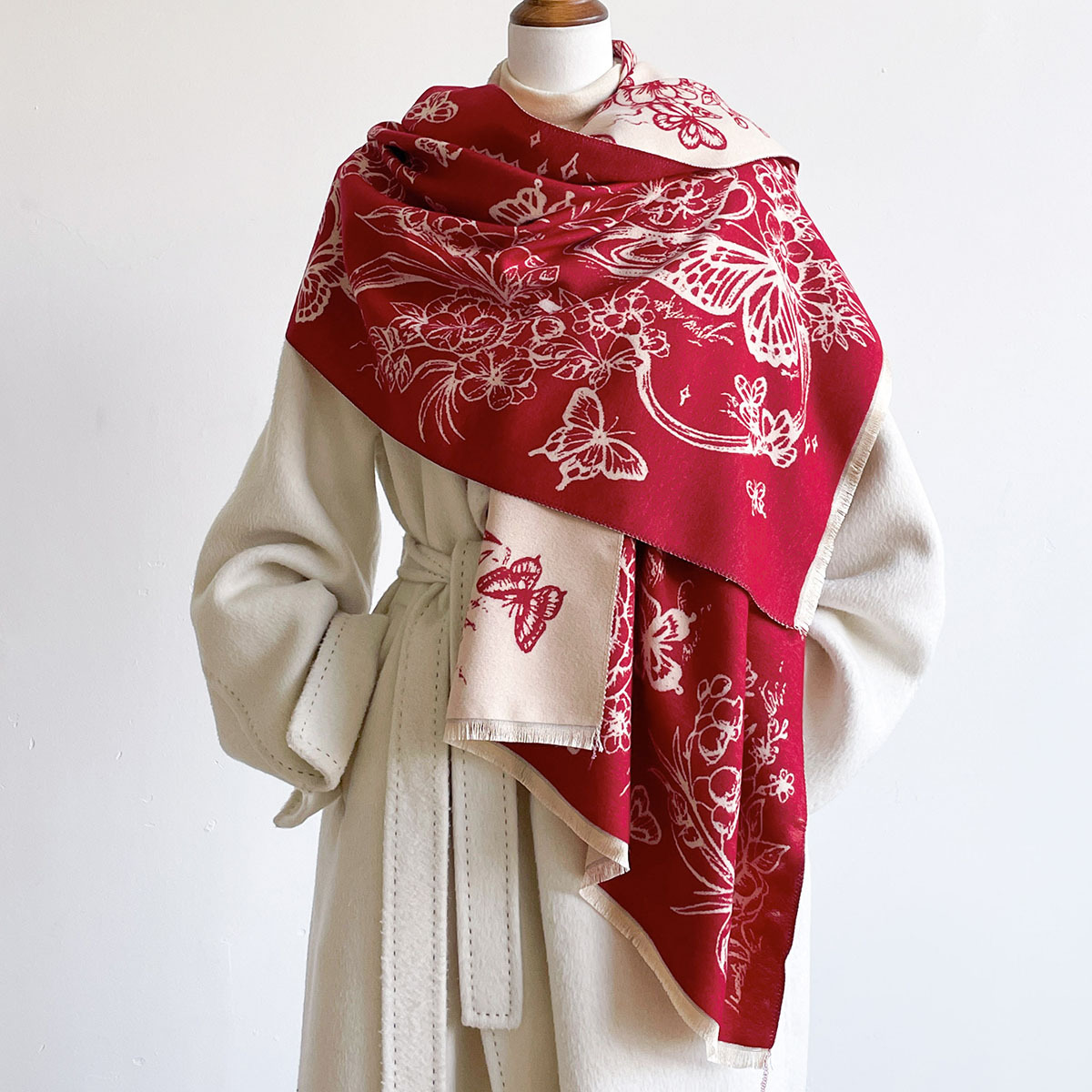 Imitation Cashmere Scarf For W - Pashmina Wrap Large 评论和价格