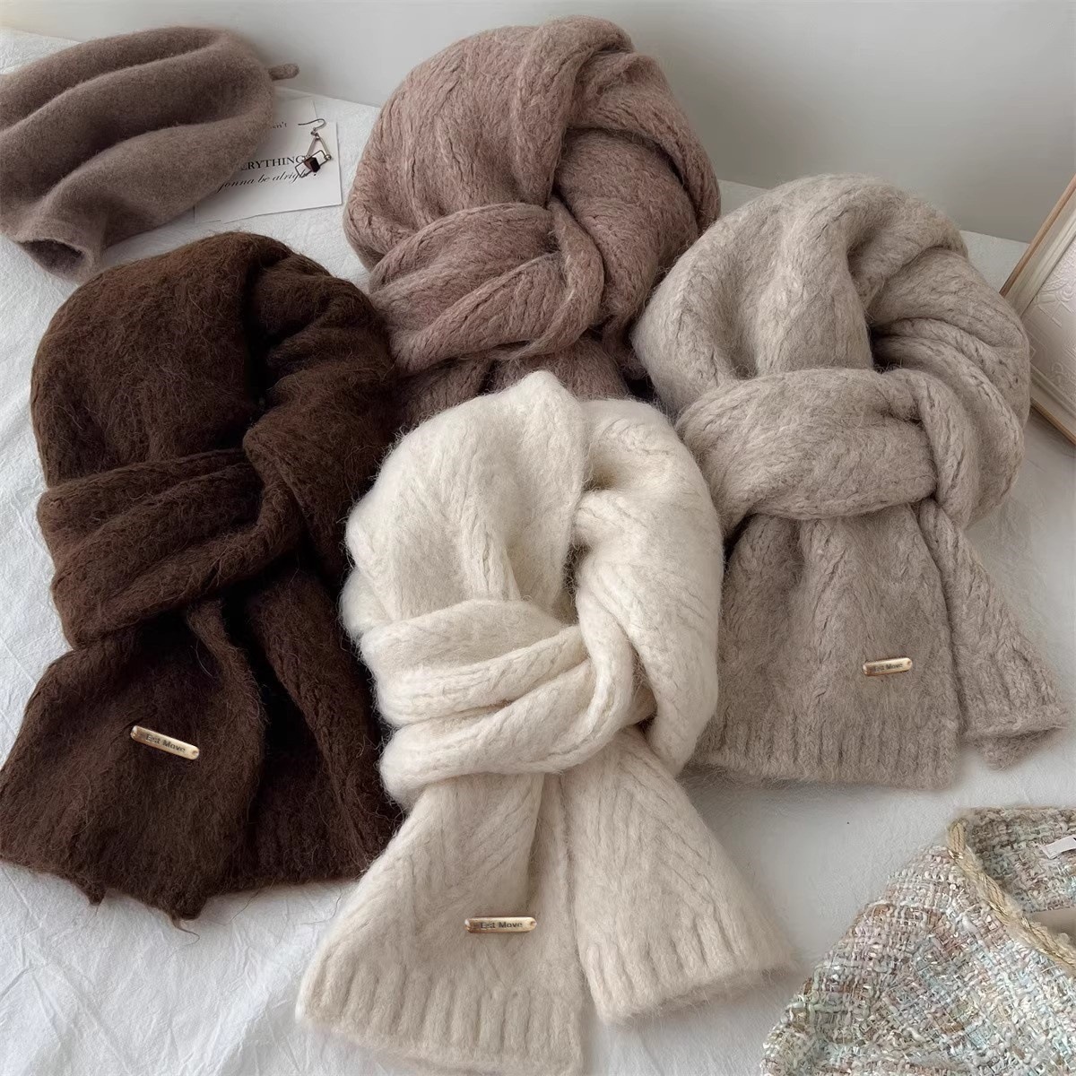 High Quality Wool Scarf Women  - Muffler Men Wool 评论和价格