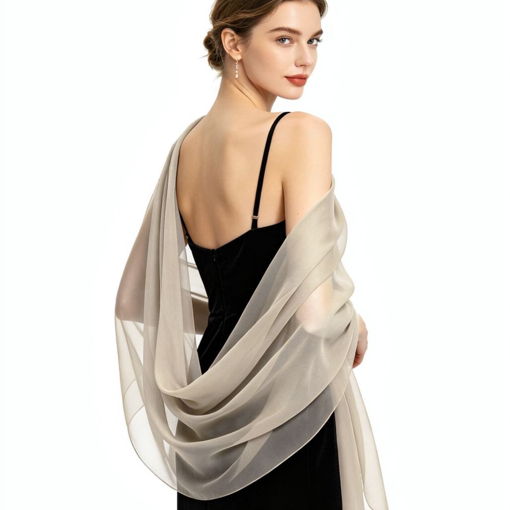 Elegant Chiffon Scarf Wrap For - Stole Wedding Shawl 评论和价格