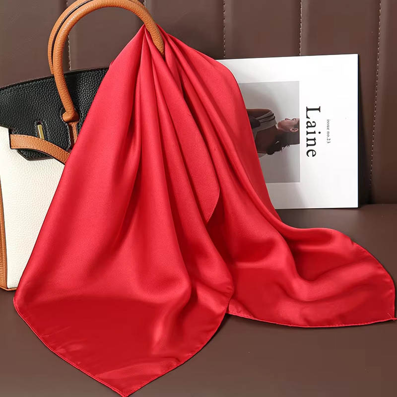 Luxury Solid Color Silk Square - Silk Neck Scarf 评论和价格