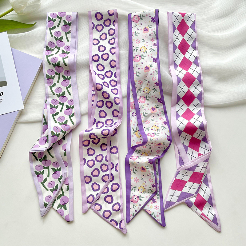 New Luxury Narrow Short Woman' - Silk Neck Scarf 评论和价格